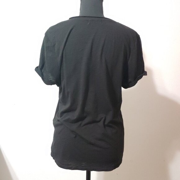 Anthropologie T.la Classic V Neck Pocket Tee Black Size Medium - Picture 4 of 6